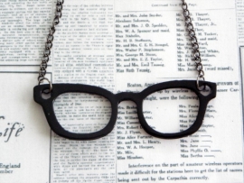 Bril Ketting "Nerd Glasses" zwart