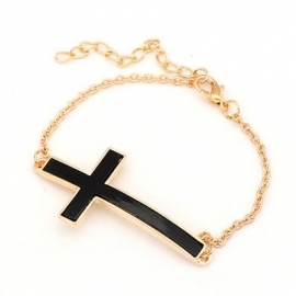 Kruis Armband "Crossing Borders" Zwart