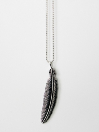 Ketting "Feather XL" Zilverkleurig