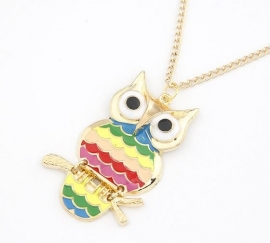 Uil Ketting "Gold Coloured Owl"