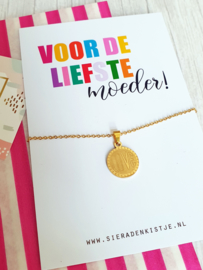 Ketting Met Kaartje "Love You, Mom" Stainless Steel - Keuze uit 4 kaartjes