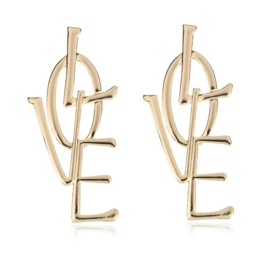 Statement Oorbellen "Love" Zilver of Goud