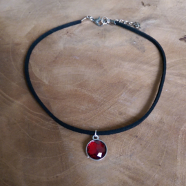 Choker Ketting "Red Stone"