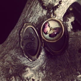 Medaillon Ketting "Small Butterfly Locket"