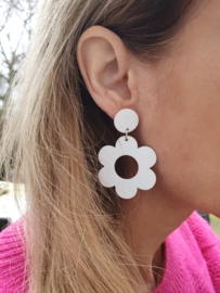 Statement Oorbellen "White Flower"