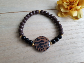 Schelp Armband Met Luipaardprint "Leopard Shell"