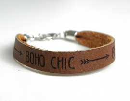 Tekst Armband "Boho Chic" Coffee