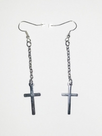Kruis Oorbellen "Cross On A Chain"