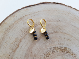 Oorbellen "Black & Gold" Goud