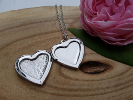 Medaillon Ketting "Plain Silver Heart"