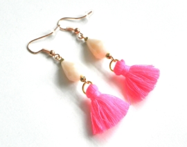 Oorbellen "Flo Pink Tassel"