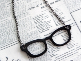 Bril Ketting "Nerd Glasses" zwart