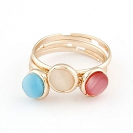 Ringen Set "Three Coloured Stones"