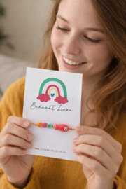 Juf Armbandje Met Kaartje "Bedankt Lieve Juf" - Keuze Uit Veel Kaartjes
