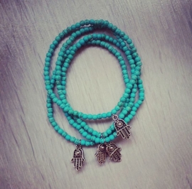 Enkelbandje "Turquoise Hamsa"