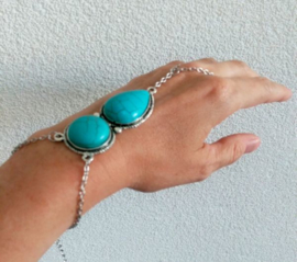 Hand Sieraad "Turquoise Stones"