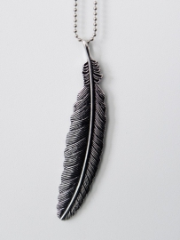 Ketting "Feather XL" Zilverkleurig