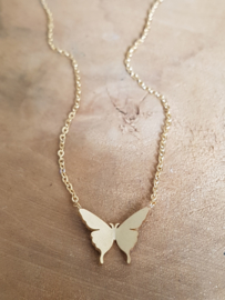 Subtiele Vlinder Ketting "Butterfly" Silver of Gold Plated