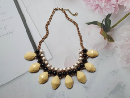 Statement Ketting "Cream & Black Elegance"