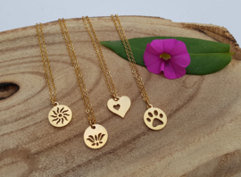 Dierenpoot Ketting "Paw Print Coin"