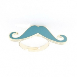 Snor Ring "Blue Mustache"
