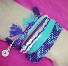 Ibiza Armband "Ibiza Festival" Blue Tassel