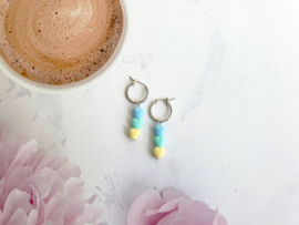 Hartjes Oorbellen "Triple Pastel Love Hoops"