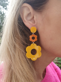 Gele Statement Oorbellen "Flower Power"