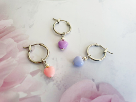 Hart Oorbellen "Pastel Love Hoops"