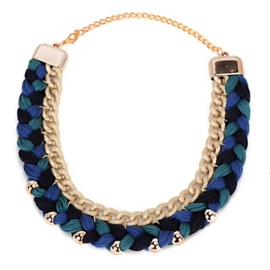 Statement Ketting "Blue Braids"