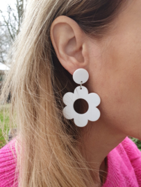 Statement Oorbellen "White Flower"