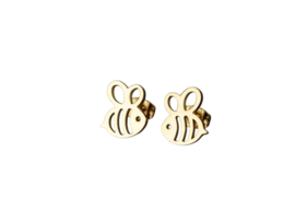 Bijen Oorbellen "Cute Little Bee" Stainless Steel (1cm groot)