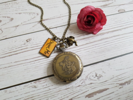 Alice In Wonderland Zakhorloge Ketting "White Rabbit" Medium