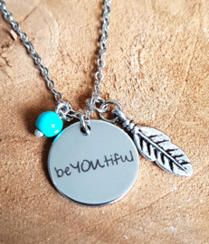 Subtiele Tekst Ketting "BeYOUtiful"