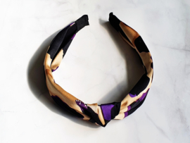 Haarband "Purple Please" Paars / Zwart / Creme