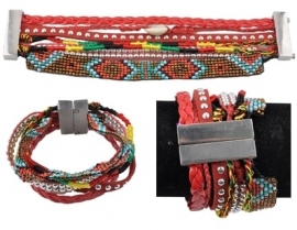 Ibiza Armband "Multi String Red"