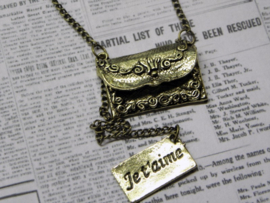 Ketting "Je t`aime" met enveloppe