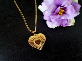 Ketting "Vintage Golden Heart" Stainless Steel