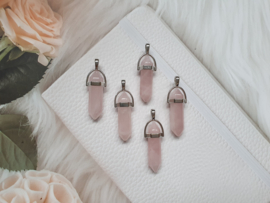 Steen / Glas Ketting "Rose Quartz" Rozenkwarts