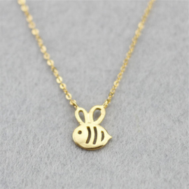 Bij Ketting "Honey Bee" Zilver- of Goudkleur