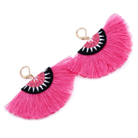 Oorbellen met kwastjes "Pink Tassel"