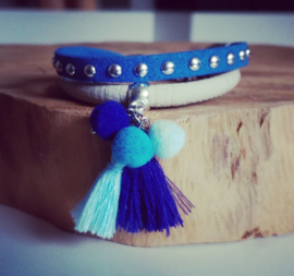 Pompon Armband "True Blue"