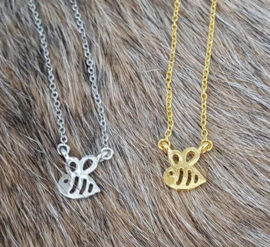 Bij Ketting "Honey Bee" Zilver- of Goudkleur