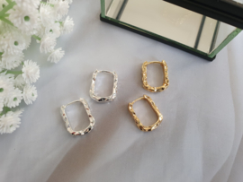 Oorringen "Rectangle Hoops" Goud- of Zilverkleur