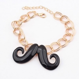 Snor Armband "Black & Gold Mustache"