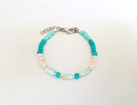 Schelp Armband "Shells & Beads" Turquoise