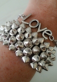 Armband "Stretchy Silver Rivets"