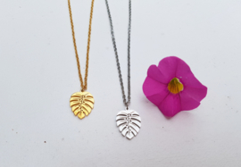 Ketting met Blad "Small Leaf" Zilver of Goud