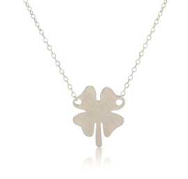 Subtiele Ketting "Stainless Steel Clover" Zilver of Goud