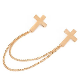 Kraag Ketting "Collar Brooch Gold Crosses"